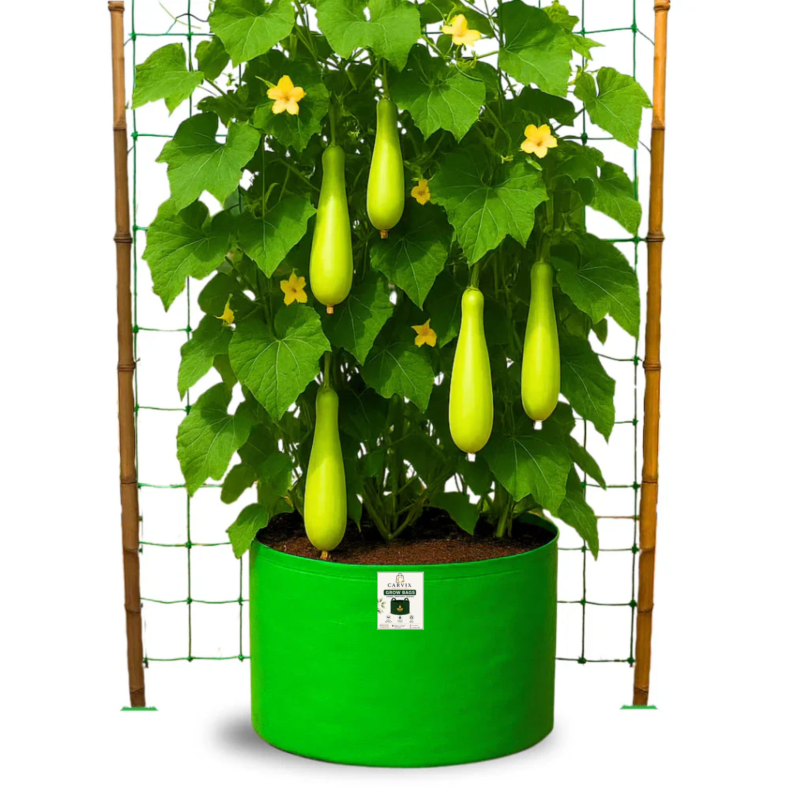 12x18 Grow Bag for Vegetables Garden, Premium HDPE 260 GSM, Green Plant Bags for Terrace Garden