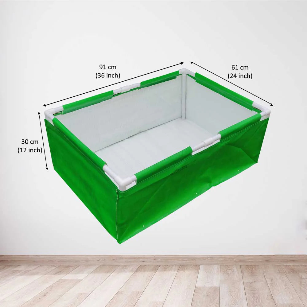 HDPE 36x24x12 Rectangle Grow Bag With Supporting Pvc Pipes Extra Thick Premium Quality Grow Bags