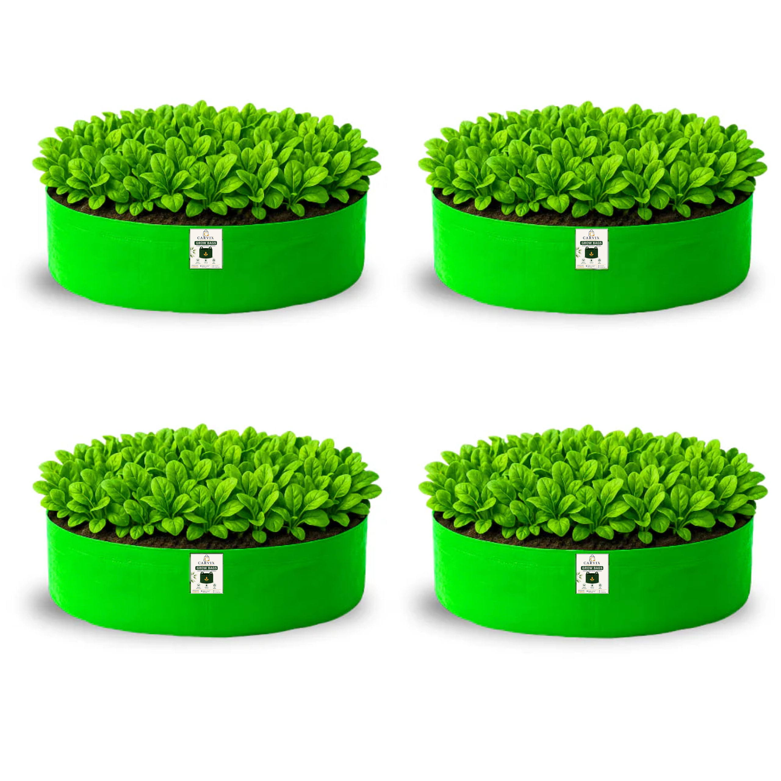 Carvix 24x6 Grow Bag for Leafy Vegetables, Premium HDPE 260 GSM, Green Plant Bags for Terrace Garden