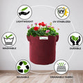 Carvix Premium 15x18 Geo Fabric Grow Bags For Terrace Gardening
