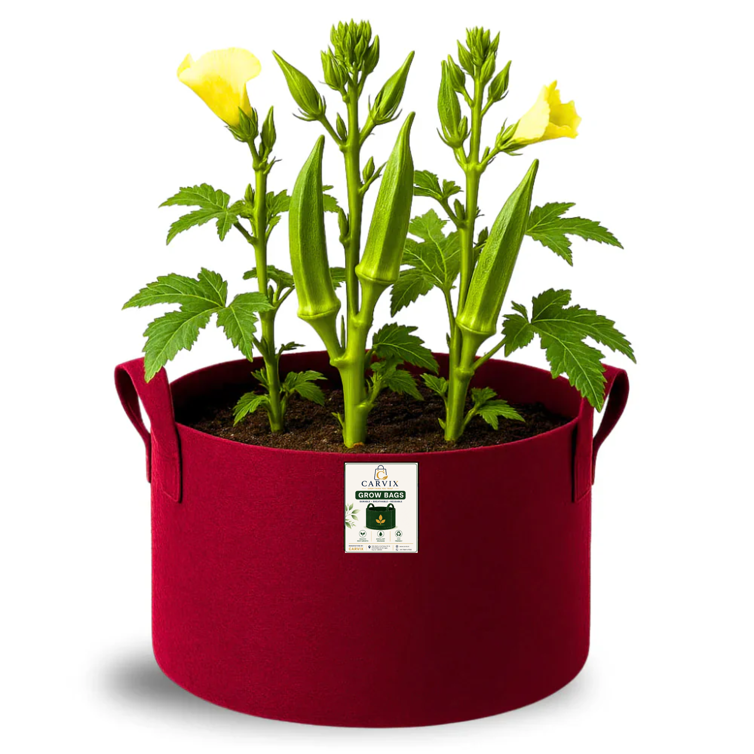 Carvix 15X12 Geo Fabric Grow Bags for Terrace Garden