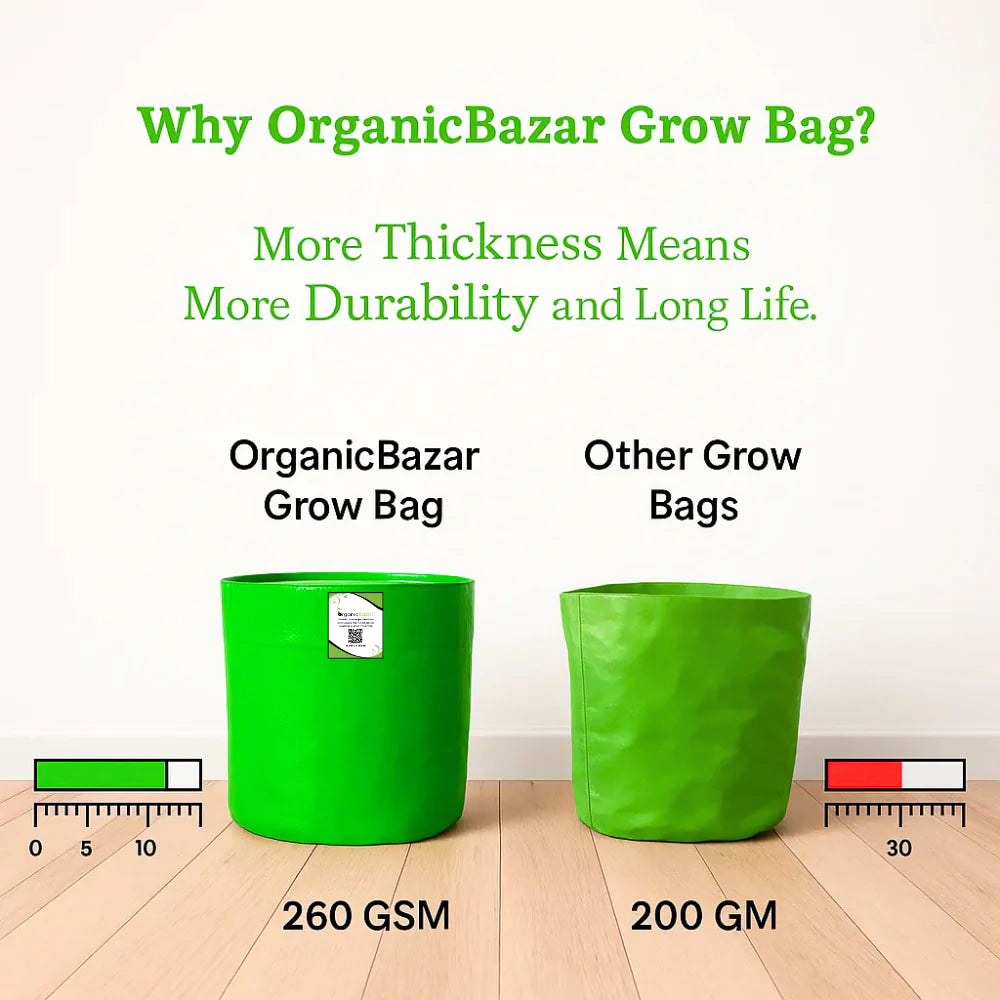 Carvix HDPE 18x18 Grow Bags for Terrace Gardening Extra Thick Premium Quality Grow Bags
