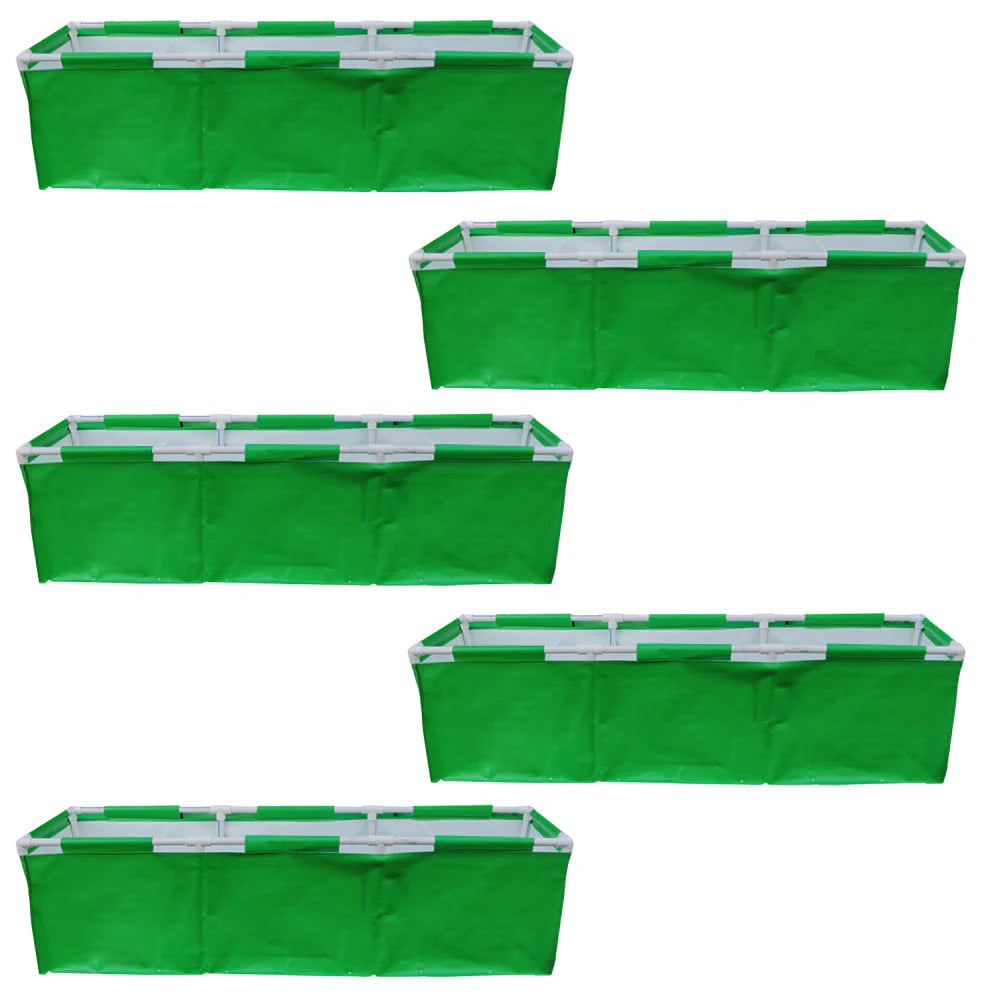 Carvix HDPE 60x12x12 Rectangle Grow Bag With Supporting Pvc Pipes Extra Thick Premium Quality Grow Bags