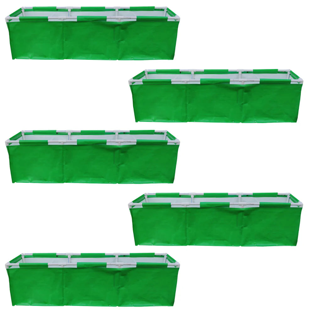 Carvix HDPE 60x15x15 Rectangle Grow Bag With Supporting Pvc Pipes Extra Thick Premium Quality Grow Bags
