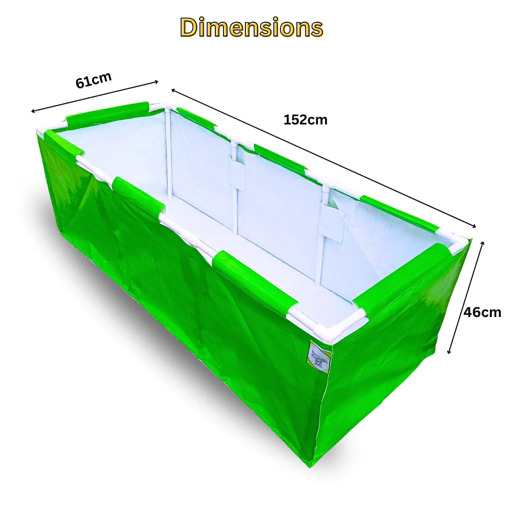 Carvix HDPE 60x24x18 Rectangle Grow Bag With Supporting Pvc Pipes Extra Thick Premium Quality Grow Bags