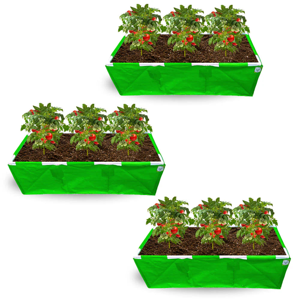 Carvix HDPE 60x24x18 Rectangle Grow Bag With Supporting Pvc Pipes Extra Thick Premium Quality Grow Bags