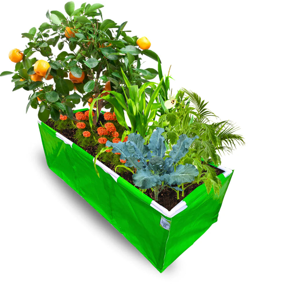 Carvix HDPE 60x24x18 Rectangle Grow Bag With Supporting Pvc Pipes Extra Thick Premium Quality Grow Bags