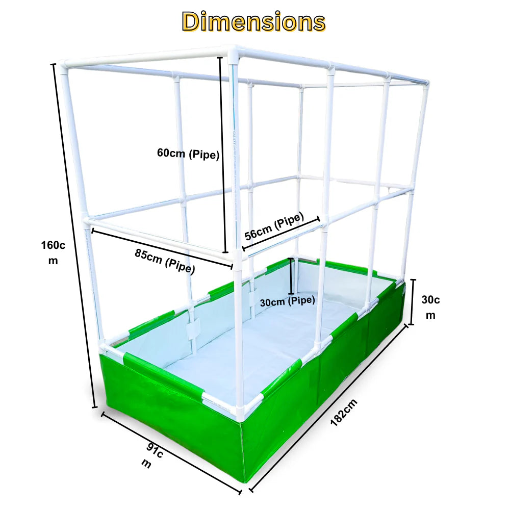 Carvix 72x36x12 Rectangular Grow Bag with Long Frame for Creeper Plants for Terrace Garden
