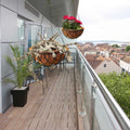 Carvix Hanging Basket Coco Coir Liner With Stand (Set of 6 PCs)