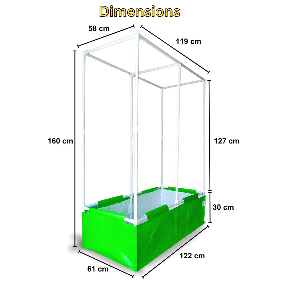 Carvix 48x24x12 Rectangular Grow Bag with Long Frame for Creeper Plants