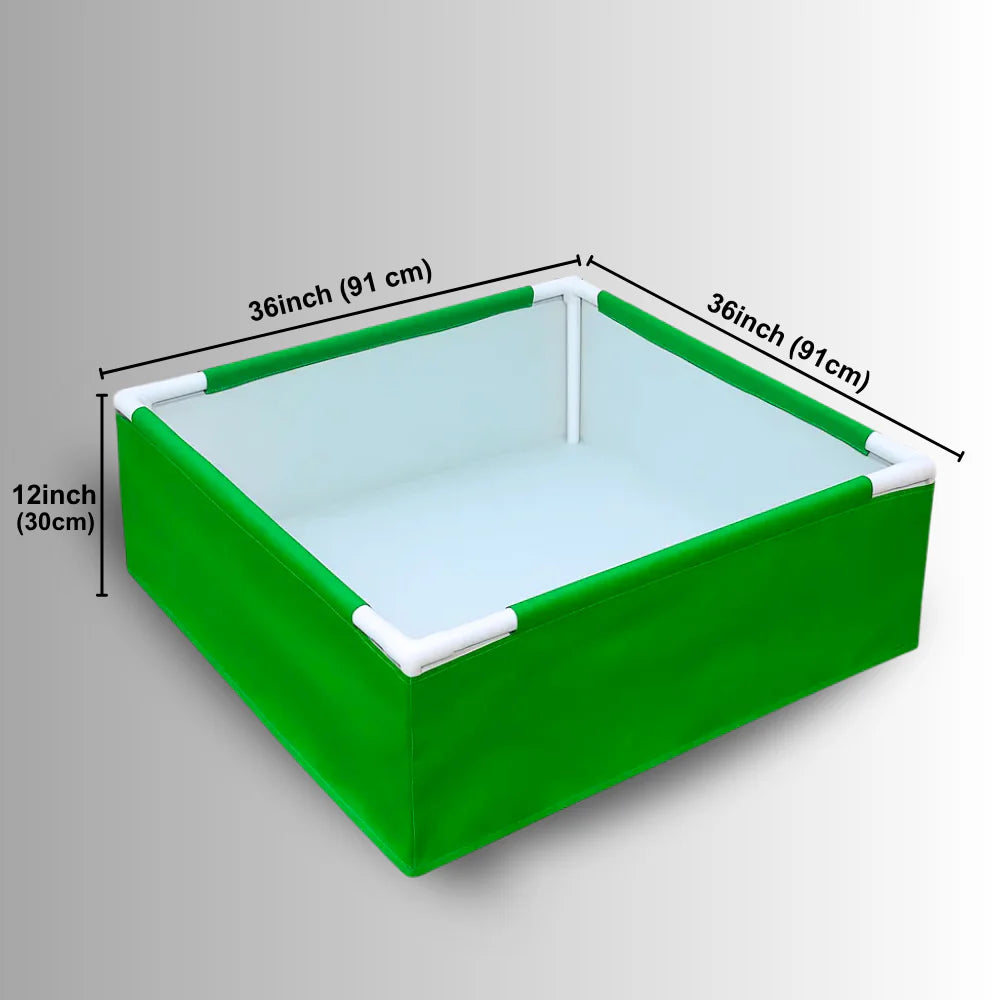 Carvix 36x36x12 Rectangle Grow Bag With Supporting Pvc Pipes Extra Thick Premium HDPE Green Grow Bags
