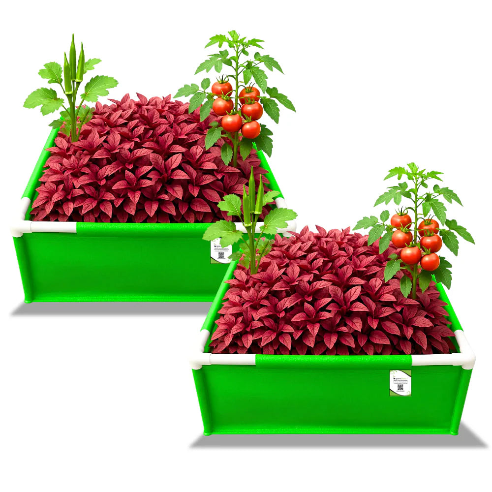 Carvix 24x18x12 Rectangular Grow Bags with PVC Support Pipes for Terrace Garden